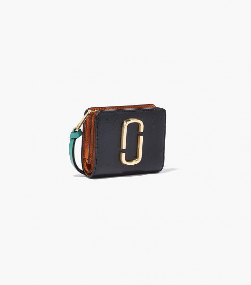 Black / Orange / Multicolor Women's Marc Jacobs The Snapshot Mini Compact Wallets | 81347DKUM