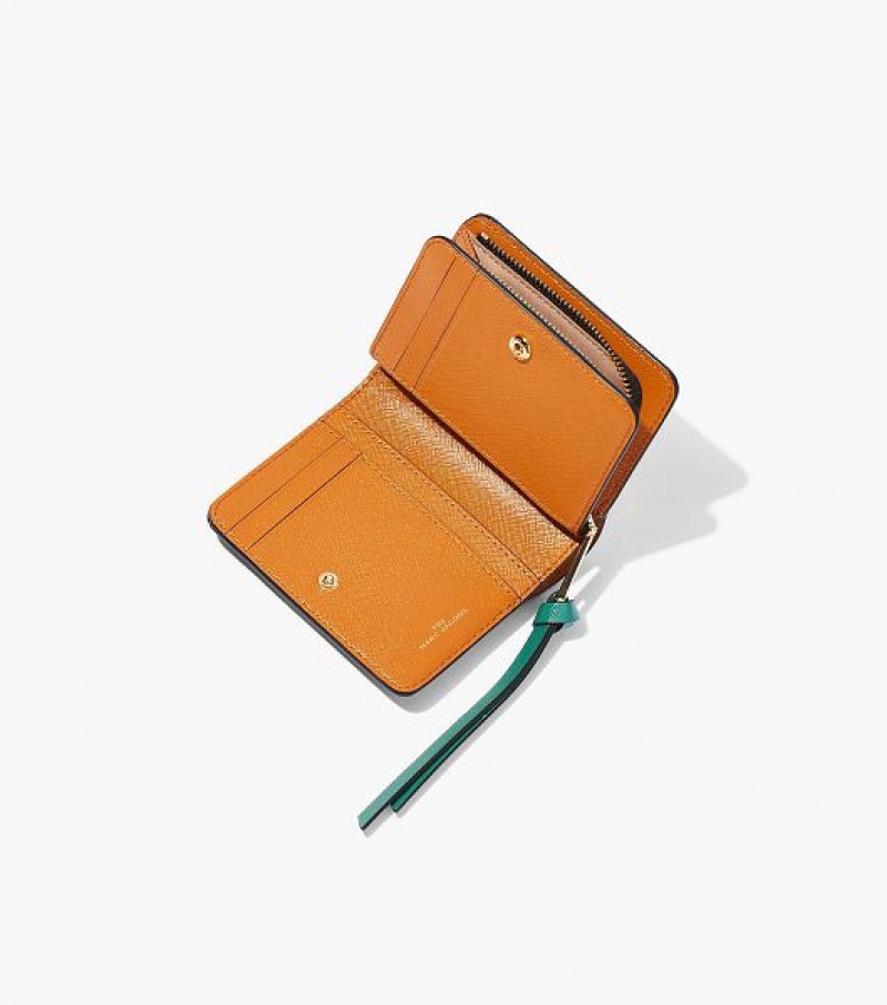 Black / Orange / Multicolor Women's Marc Jacobs The Snapshot Mini Compact Wallets | 81347DKUM