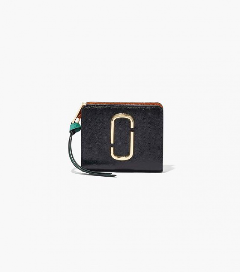 Black / Orange / Multicolor Women\'s Marc Jacobs The Snapshot Mini Compact Wallets | 81347DKUM