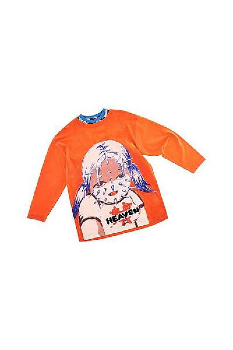 Orange / Multicolor Heaven Marc Jacobs Spike Longsleeve T Shirts | 41572BPGF